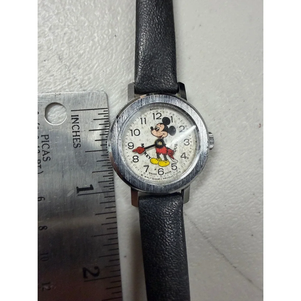 Vintage Bradley Mickey Mouse Watch Swiss Made Mechanical Disney Repair Parts 015